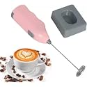 Milk Frother Handheld Electric One Touch Whisk Powered Cappuccino Coffee Frother for Lattes, Frappe, Matcha, Egg Beater, Bulletproof Coffee Maker (Multicolor with Stand)