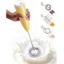 Milk Frother Handheld,Portable Electric Drink Mixer&amp;Wand,Egg Whisk-Yellow