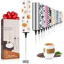 Milk Frother Handheld Rechargeable - 2-Speed Electric Whisk with 5 Detachable Heads (Frother/Mixer/Whisk) for Coffee, Latte, Cappuccino &amp; Matcha, Drink Mixer (Flower 3)