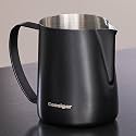 Milk Frothing Pitcher 600ml/20oz,304 Stainless steel Espresso Steaming Pitcher,milk frother cup,Milk Jug Cup,Latte Art(black)