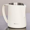 Milk Frothing Pitcher 600ml/20oz,304 Stainless steel Espresso Steaming Pitcher,milk frother cup,Milk Jug Cup,Latte Art(cream white)