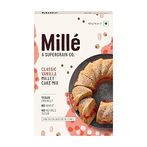 mille no maida classic vanilla cake mix  gluten free cake  eggless  no refined sugar  no atta  high plant protein  low carbs  low gi millet grain  400 grams
