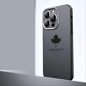 million cases back cover case for iphone 14 pro max soft flexible tpu shockproof protective autumn radiance maple leaf matte caseblack