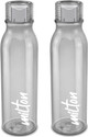 MILTON Name Tag Pet Water Bottle, Set of 2, Grey 1000 ml PET Bottle