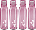 MILTON Name Tag Pet Water Bottle, Set of 4, Burgundy 1000 ml PET Bottle