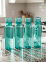 MILTON Name Tag Pet Water Bottle, Set of 4, Green 1000 ml PET Bottle