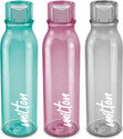 MILTON Name Tag Pet Water Bottle, Set of 3, Burgundy, Green, Grey 1000 ml PET Bottle