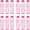 MILTON Bottle 1000 ml Plastic Bottle (Pack of 12, Pink)