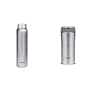 milton aqua 1000 single walled stainless steel fridge water bottle 950ml silver amp thermosteel optima 420 stainless steel flask 420ml steel combo