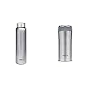 MILTON Aqua 1000 Single Walled Stainless Steel Fridge Water Bottle, 950ml, Silver &amp; Thermosteel Optima 420 Stainless Steel Flask, 420ml, Steel Combo