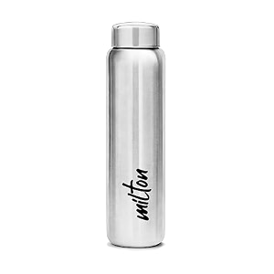 milton aqua 1000 stainless steel water bottle 920 ml silver  leak proof  office bottle  gym bottle  home  kitchen  hiking  treking travel pack of 1