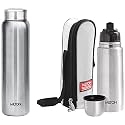 MILTON Aqua 1000 Stainless Steel Water Bottle, 950 Ml, Silver Thermosteel Flip Lid Flask, 350 Milliliters, Silver