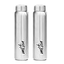 MILTON Aqua 1000 Stainless Steel Water Bottle, Set of 2, 920 ml Each, Silver | 100% Leaf Proof | Office Bottle | Gym Bottle | Home | Kitchen | Hiking | Treking Bottle | Travel Bottle