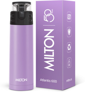 milton atlantis 600 thermosteel water bottle isi certified 24 hr hot and cold 500 ml steel flask