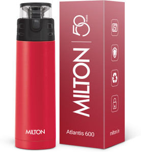 milton atlantis 600 thermosteel water bottle isi certified 24 hr hot and cold 500 ml steel flask