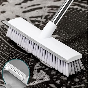 milton bathroom brush multifunctional bathroom cleaning brush with wiper 2 in 1tiles cleaning brush floor scrub with long handle 120 rotate white