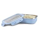 MILTON Cool Touch Rectangular 600 Stainless Steel Container, 580 ml, Blue | Microwave Safe | Food Grade | BPA Free | Refrigerator Safe