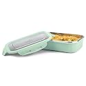 MILTON Cool Touch Rectangular 800 Stainless Steel Container, 780 ml, Aqua Green | Microwave Safe | Food Grade | BPA Free | Refrigerator Safe