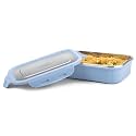MILTON Cool Touch Rectangular 400 Stainless Steel Container, 380 ml, Blue | Microwave Safe | Food Grade | BPA Free | Refrigerator Safe
