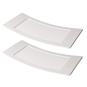 milton curvy melamine platter set of 2 white 1534 each  easy to clean  long lasting  snacks platter