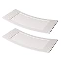 MILTON Curvy Melamine Platter, Set of 2, White (15" Each) | Easy to Clean | Long Lasting | Snacks Platter