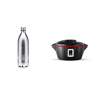 milton duo dlx 1000 thermosteel 24 hours hot and cold water bottle 1 litre silver amp milton smart hotpot electric app enabled casserole 145 litre black