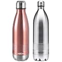 Milton Duo DLX 1000 Thermosteel 24 Hours Hot and Cold Water Bottle, 1 Litre, Rose Gold &amp; milton Duo Deluxe 1000 thermosteel 24 Hours hot and Cold Water Bottle, 1 Litre, Silver