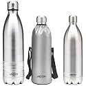milton Duo DLX 1500 thermosteel 24 Hours hot and Cold Water Bottle, 1.5 Litre, Silver &amp; milton Duo DLX 750 thermosteel 24 Hours hot and Cold Water Bottle, 700 ml, Silver