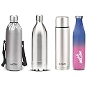 milton Duo DLX 1500 thermosteel hot and Cold Water Bottle, 1.5ltr&amp;Amazon Brand Solimo Plain Lid Flask, 1000ml&amp;Milton Prudent 1100 Thermosteel Hot and Cold Water Bottle, 1023ml Blue