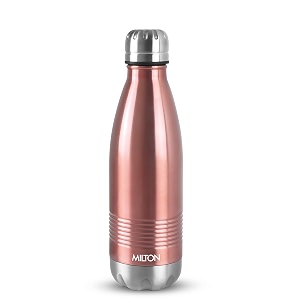 milton duo dlx 500 thermosteel water bottle 500 ml 24 hr hot and cold i leak proof lid isi certified i vacuum insulated i for office gym school i rose gold