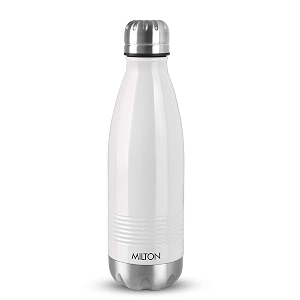 milton duo dlx 750 thermosteel 700 ml water bottle 24 hr hot and cold i leak proof lid isi certified i vacuum insulated i for office gym school i white