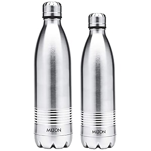 milton duo dlx 750 thermosteel 24 hours hot and cold water bottle 700 ml silver amp milton thermosteel duo deluxe 500ml steelplain