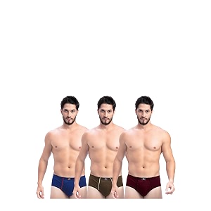Milton Mens Pure Cotton Solid Briefs with