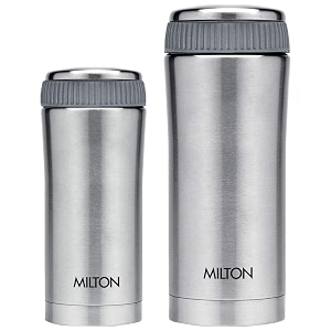 milton metal thermosteel optima 350 flask 350 ml  milton thermosteel optima 420 stainless steel flask 420ml silver