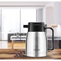 Milton Omega Carafe 350 Stainless Steel Double Walled Vacuum Insulated Flask with Lid and Handle, 350 ml, Silver, Coffee/Tea Carafe Heat & Cold Retention, Leak Proof, Rust Free, Easy to Carry