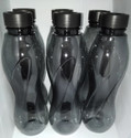MILTON Oscar 1000 ml Plastic Bottle (Pack of 6, Black)