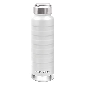 milton pebble 530 thermosteel 24 hours hot and cold water bottle 530 ml white