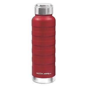 milton pebble 530 thermosteel 24 hours hot and cold water bottle 530 ml red