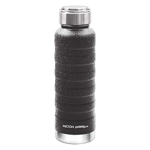 milton pebble 530 thermosteel 24 hours hot and cold water bottle 530 ml black