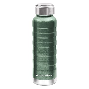milton pebble 710 thermosteel 24 hours hot and cold water bottle 710 ml green