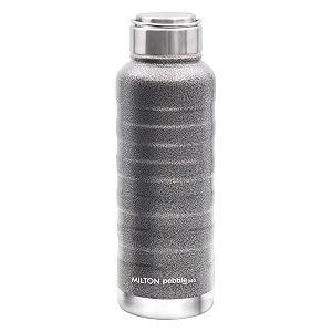 milton pebble 940 thermosteel 24 hours hot and cold water bottle 940 ml grey