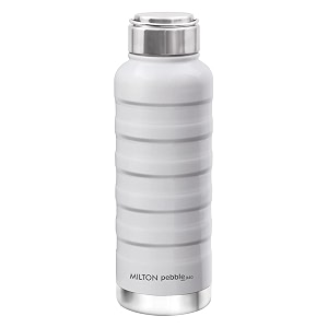 milton pebble 940 thermosteel 24 hours hot and cold water bottle 940 ml white