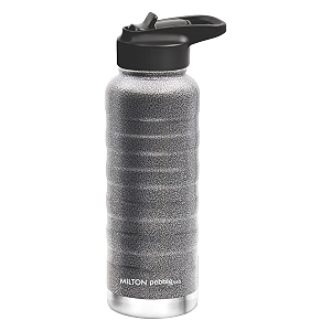 milton pebble 940 thermosteel 24 hours hot and cold water bottle with spout lid 940 ml grey
