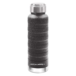 milton pebble 710 thermosteel 24 hours hot and cold water bottle 710 ml black
