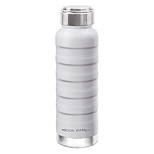 milton pebble 710 thermosteel 24 hours hot and cold water bottle 710 ml white