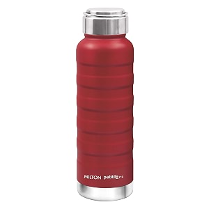 milton pebble 710 thermosteel 24 hours hot and cold water bottle 710 ml red