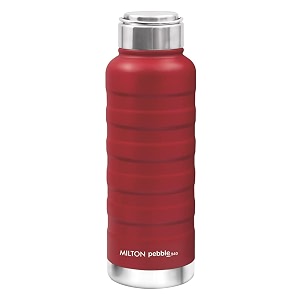 milton pebble 940 thermosteel 24 hours hot and cold water bottle 940 ml red