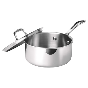 milton pro cook induction cookware amp gas stove friendly triply stainless steel sauce pan with lid 16cm  14 litre tea pan milk pan heavy gauge chai pot  milk boiler with handle  3y warranty