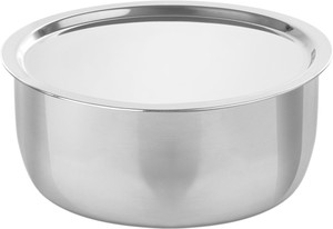 milton pro cook triply stainless steel tope with lid topebhagonapatila with lid 585 l capacity 24 cm diameter stainless steel induction bottom