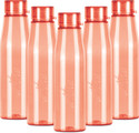 MILTON Ripple 1000 Pet Bottle, 946 ml, Set of 5, Red 946 ml Plastic Bottle (Pack of 5, Red)